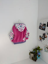 Load image into Gallery viewer, Kid's pink fleece hoodie with flower