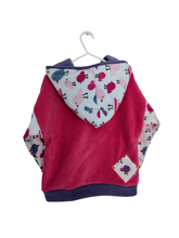 Load image into Gallery viewer, Kid's pink fleece hoodie with flower