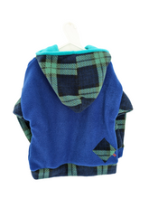 Load image into Gallery viewer, Kid's cobalt fleece hoodie with Highland cow