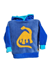 Load image into Gallery viewer, Kid's fleece hoodie with dinosaur