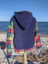 Load image into Gallery viewer, Unisex fleece hoodie with tartan Highland coo