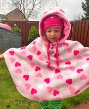 Load image into Gallery viewer, Kids love heart poncho
