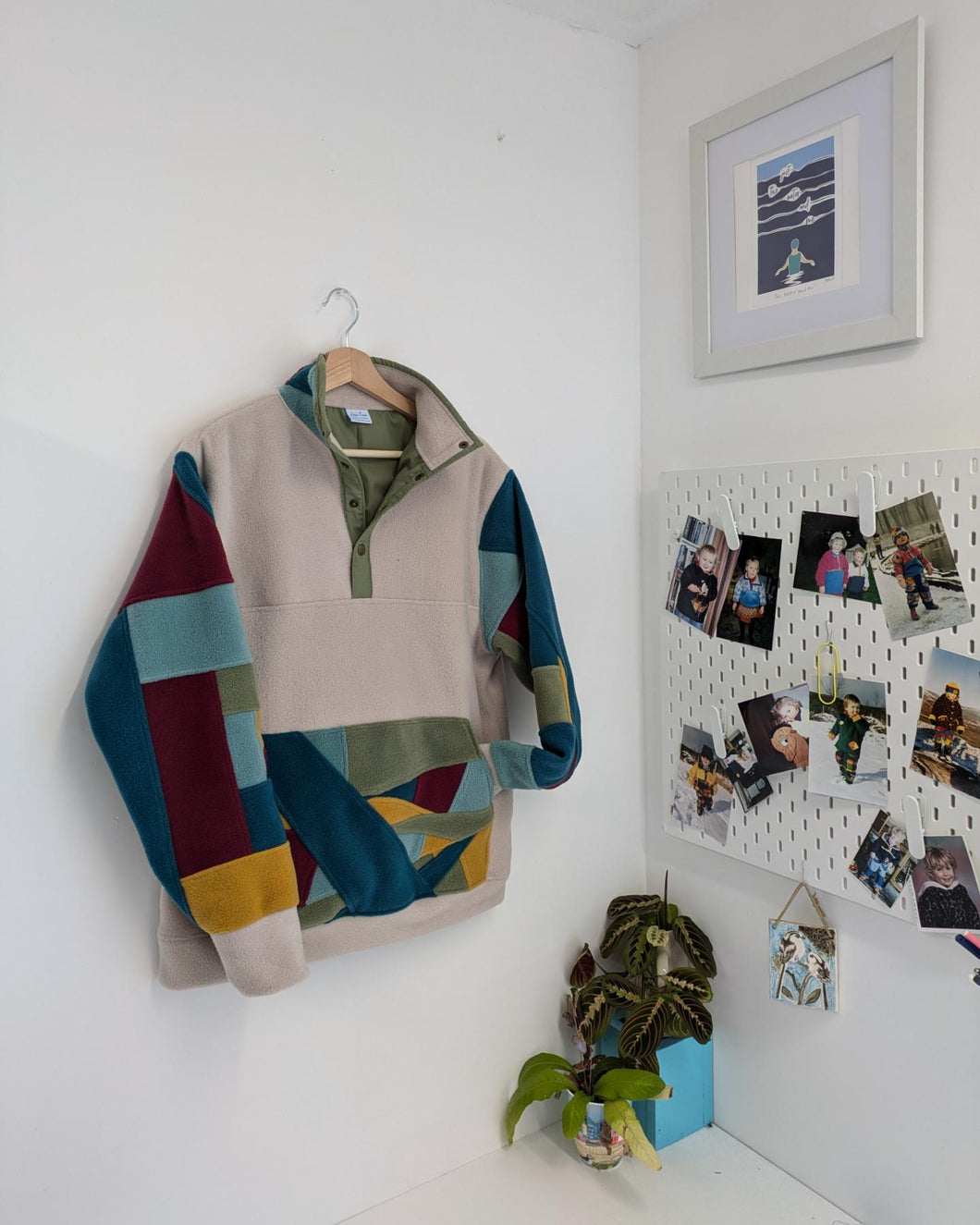 Popper top - patchwork, earth tones