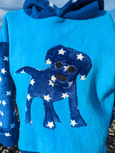 Load image into Gallery viewer, Kid&#39;s turquoise blue hoodie with puppy
