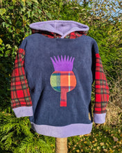 Load image into Gallery viewer, Kid&#39;s fleece hoodie with Scottish thistle
