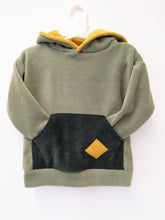 Load image into Gallery viewer, Kids green hoodie with pocket.
