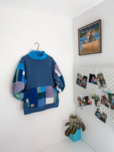 Load image into Gallery viewer, Patchwork turtleneck. Blues.
