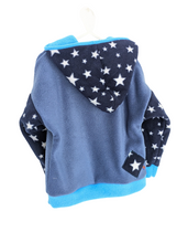 Load image into Gallery viewer, Kid's fleece star hoodie with dinosaur
