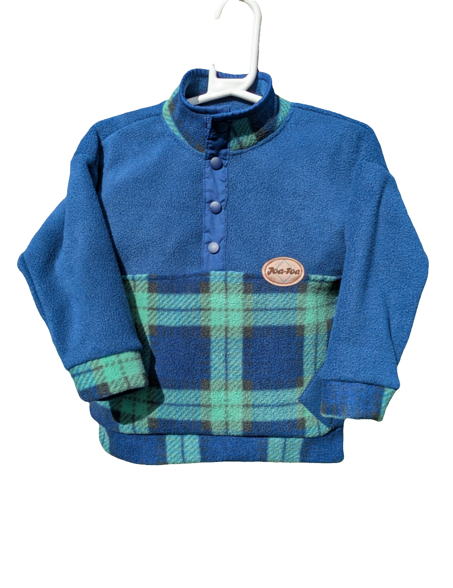 Popper top navy blue/Black watch tartan