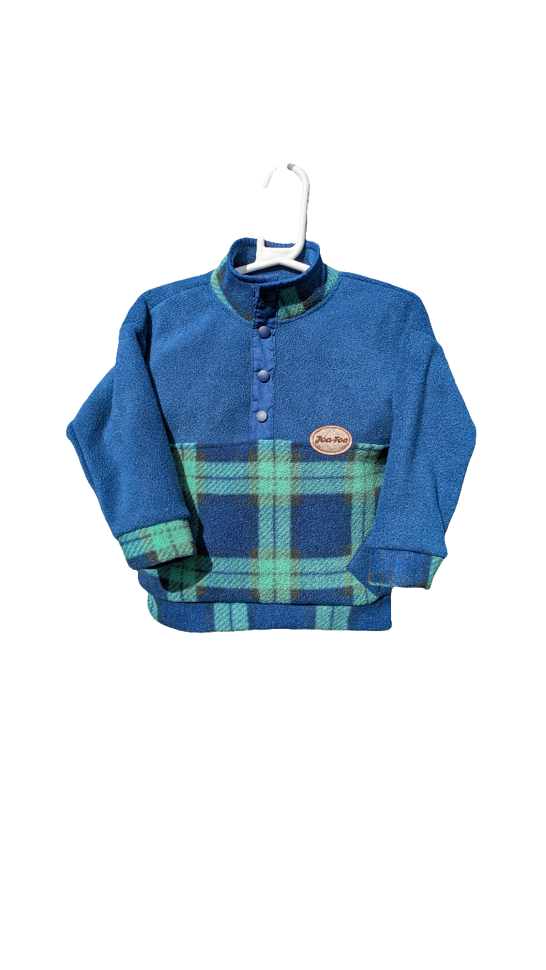 Popper top navy blue/Black watch tartan