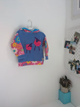 Load image into Gallery viewer, Kid's fleece hoodie with pink sheep
