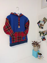 Load image into Gallery viewer, Cobalt blue hooded popper top
