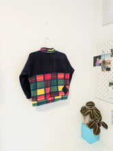 Load image into Gallery viewer, Popper top navy blue/tartan
