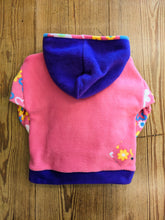 Load image into Gallery viewer, Kid&#39;s pink fleece hoodie with highland coo
