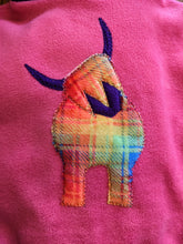 Load image into Gallery viewer, Kid&#39;s pink fleece hoodie with highland coo
